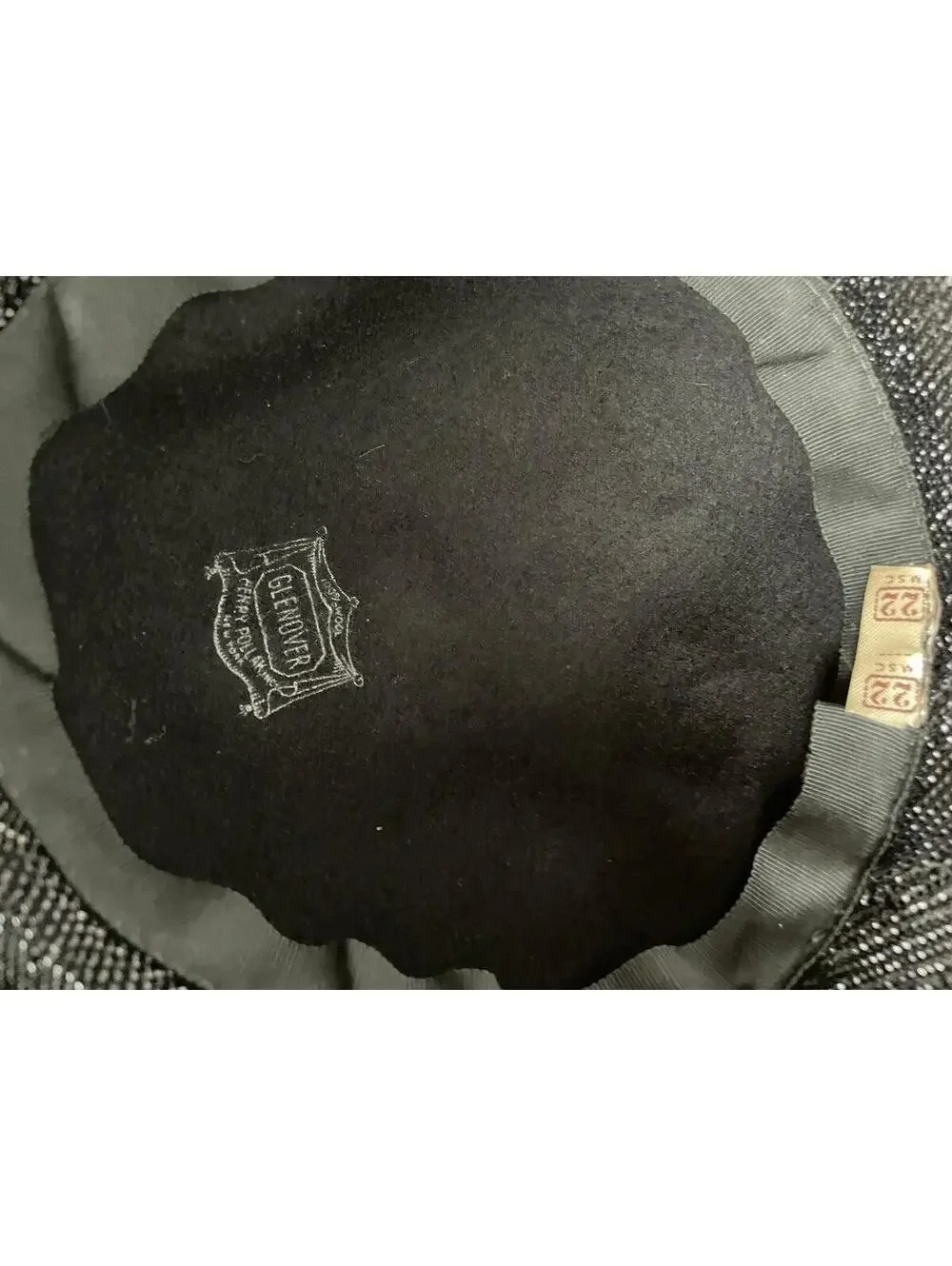 Vintage 60s Black Wool Felt Hat: Glittery Brim Henry Pollak Glenover (22 Inches)